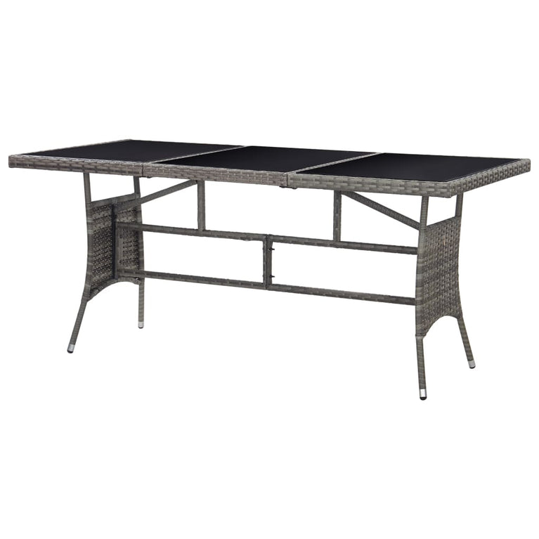 Tuintafel 170x80x74 cm poly rattan grijs MeubelReus