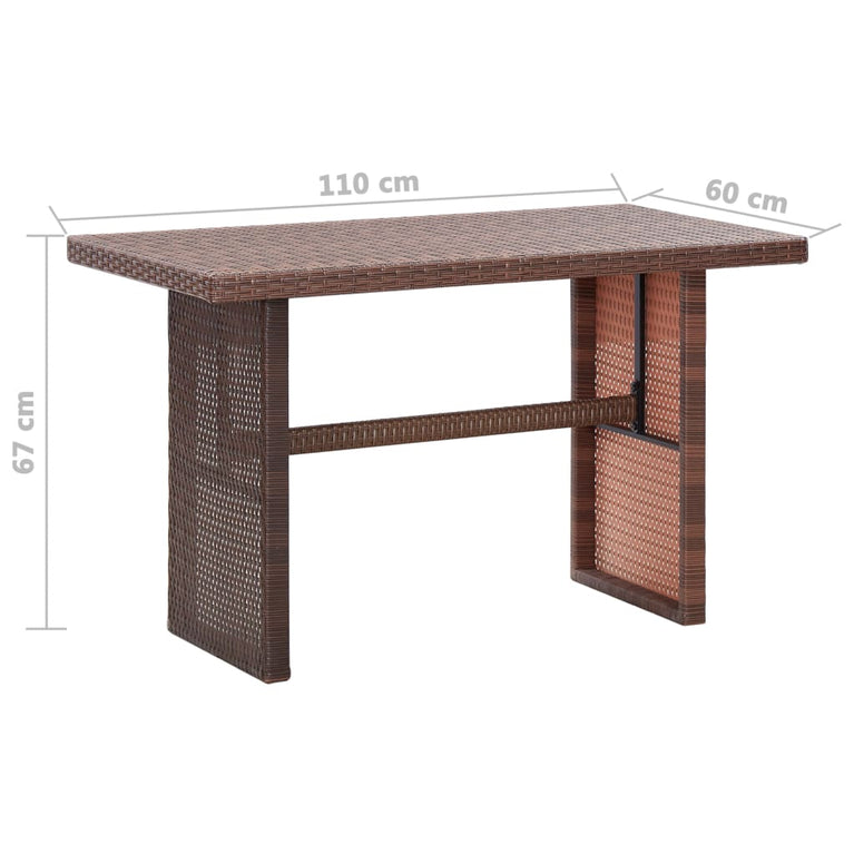 Tuintafel 110x60x67 cm poly rattan bruin MeubelReus