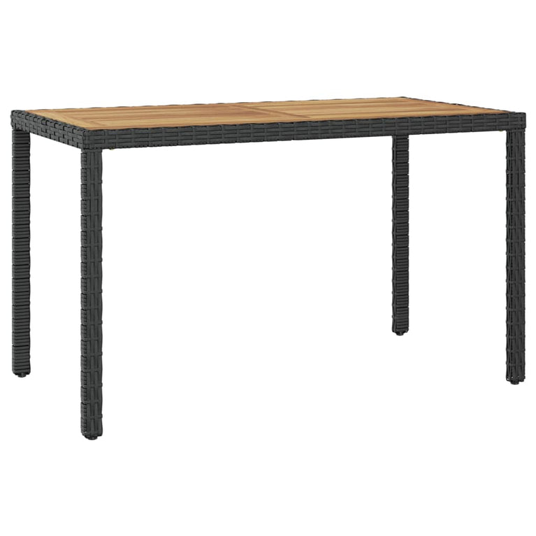 Tuintafel 123x60x74 cm massief acaciahout zwart en bruin MeubelReus