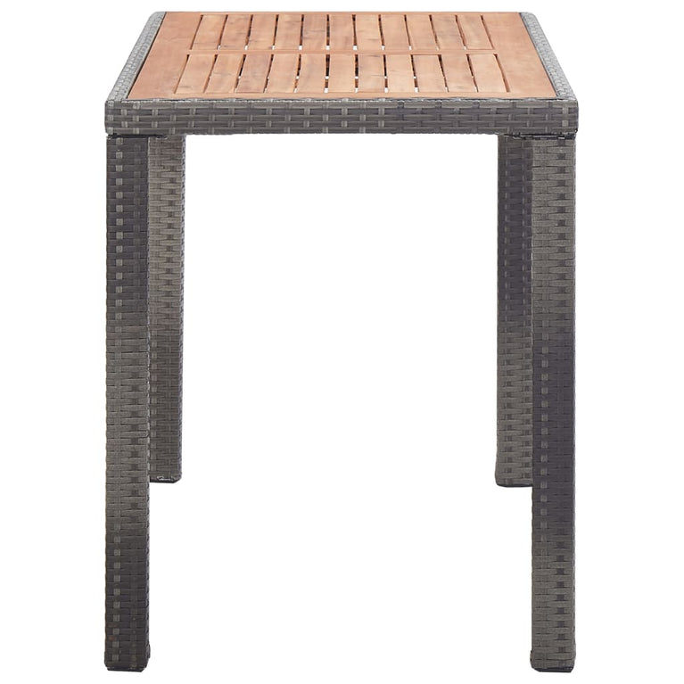 Tuintafel 123x60x74 cm massief acaciahout antraciet en bruin MeubelReus