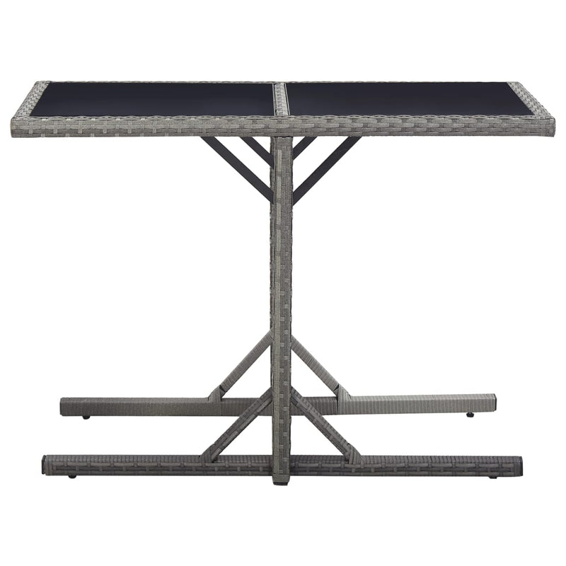 Tuintafel 110x53x72 cm glas en poly rattan antraciet MeubelReus