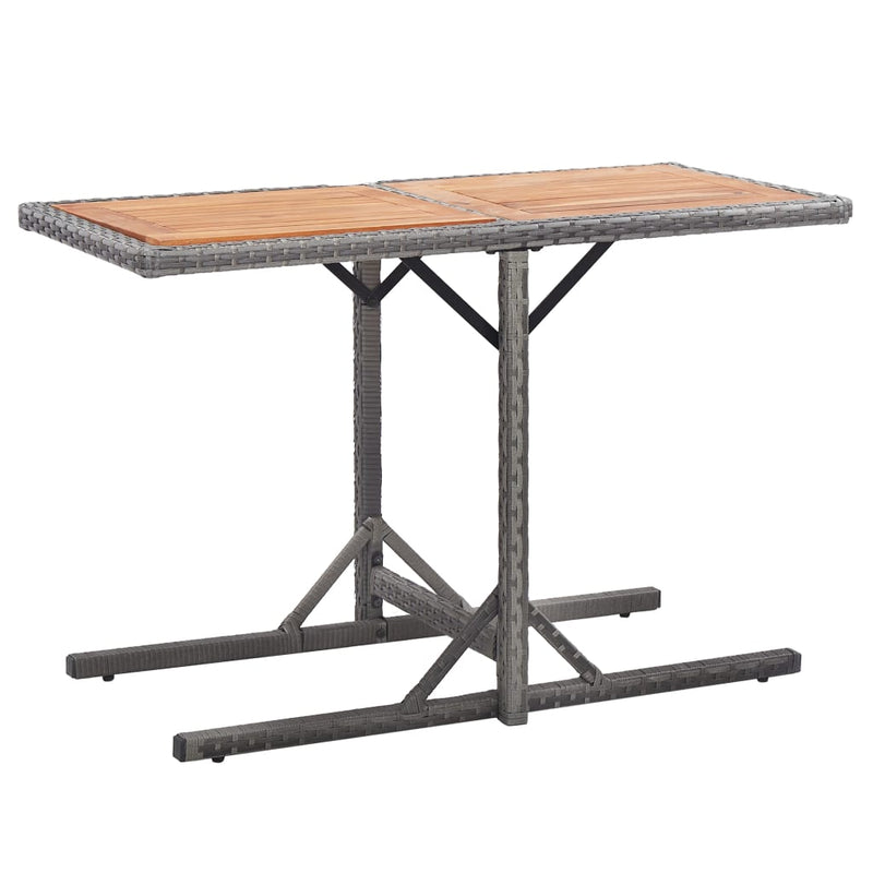 Tuintafel poly rattan en massief acaciahout antraciet MeubelReus