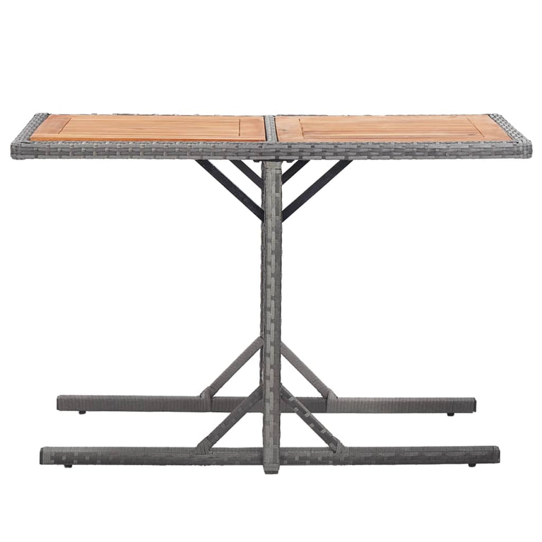 Tuintafel poly rattan en massief acaciahout antraciet MeubelReus