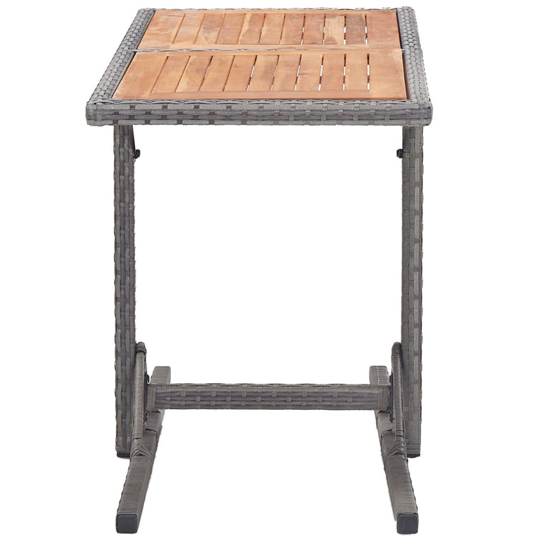 Tuintafel poly rattan en massief acaciahout antraciet MeubelReus