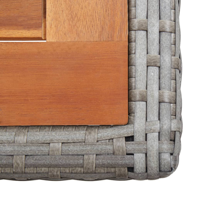 Tuintafel poly rattan en massief acaciahout antraciet MeubelReus