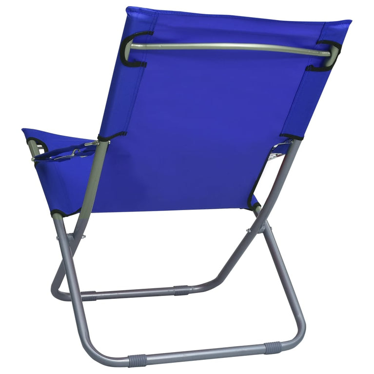 Strandstoelen 2 st inklapbaar stof blauw MeubelReus