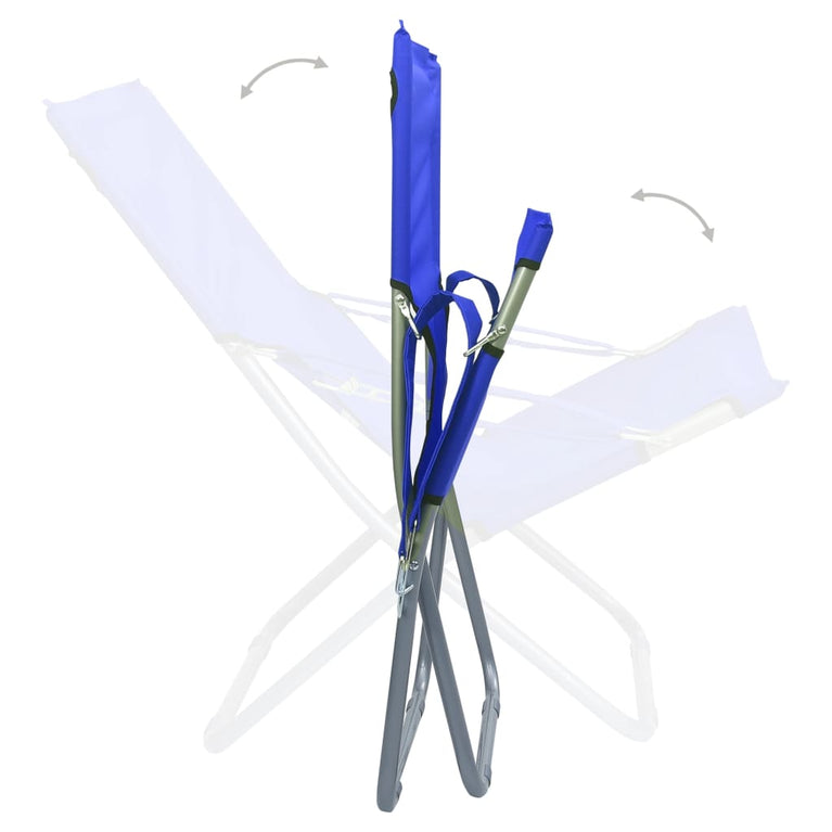 Strandstoelen 2 st inklapbaar stof blauw MeubelReus