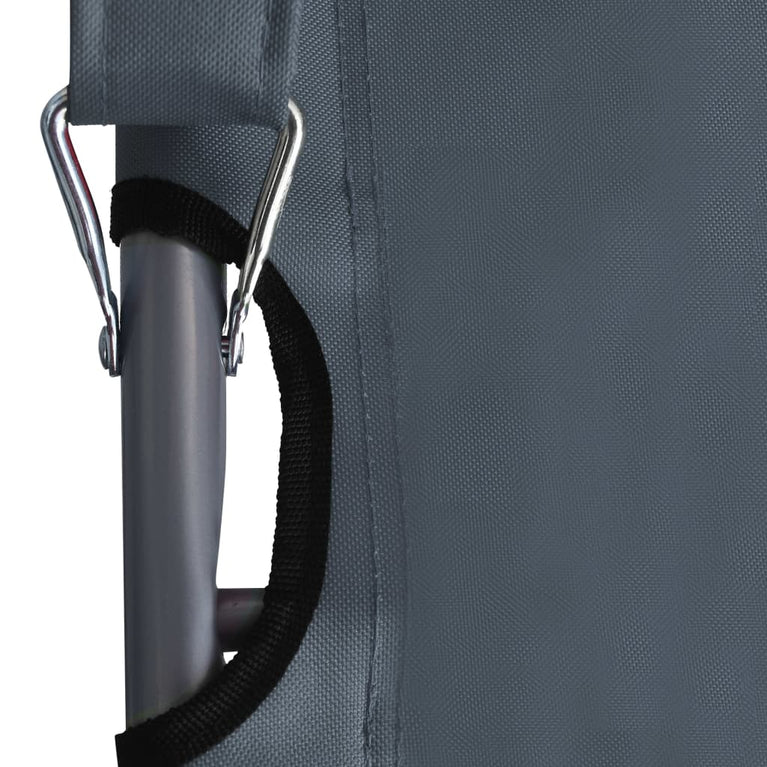 Strandstoelen 2 st inklapbaar stof grijs MeubelReus