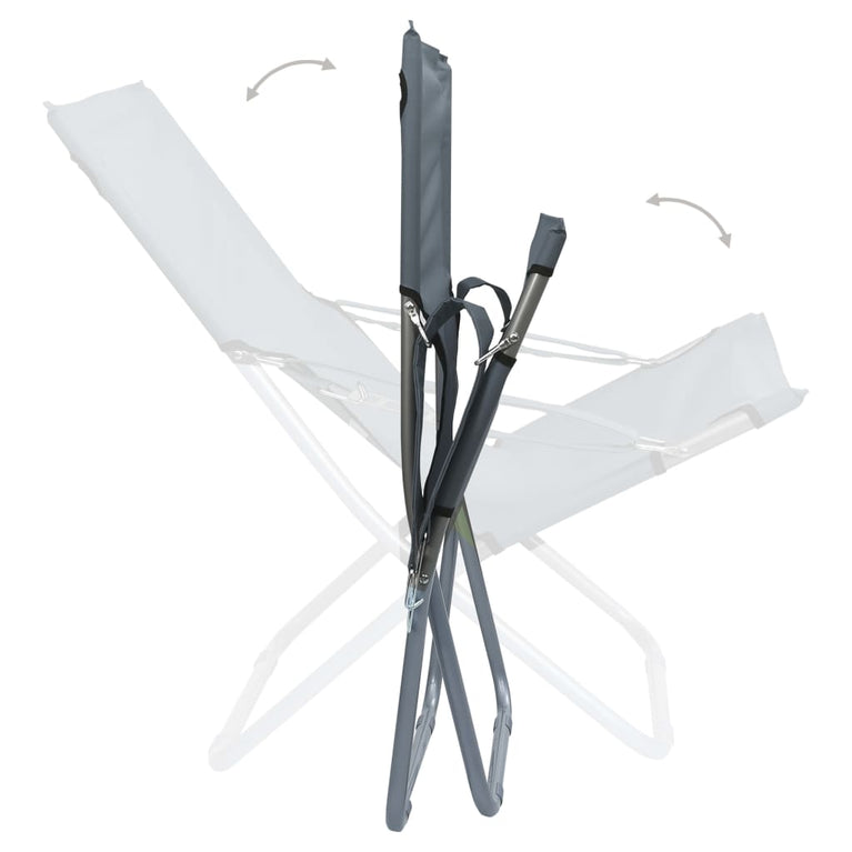 Strandstoelen 2 st inklapbaar stof grijs MeubelReus