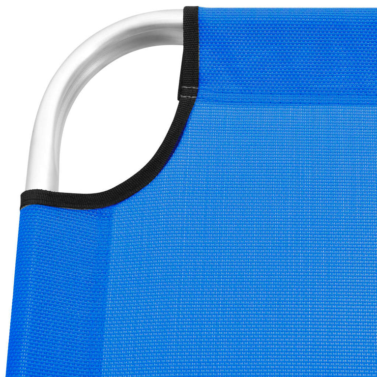 vidaXL Ligbed extra hoog inklapbaar senior aluminium blauw MeubelReus