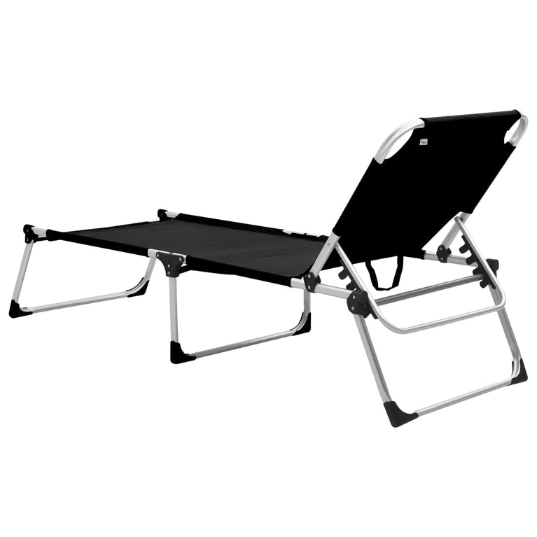 Ligbed extra hoog inklapbaar senior aluminium zwart MeubelReus