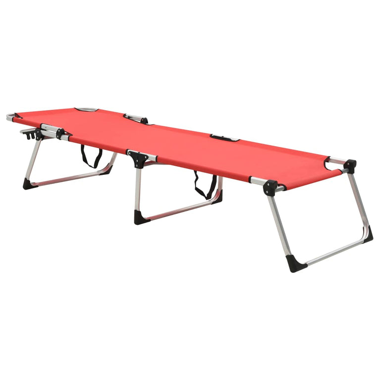 Ligbed extra hoog inklapbaar senior aluminium rood MeubelReus