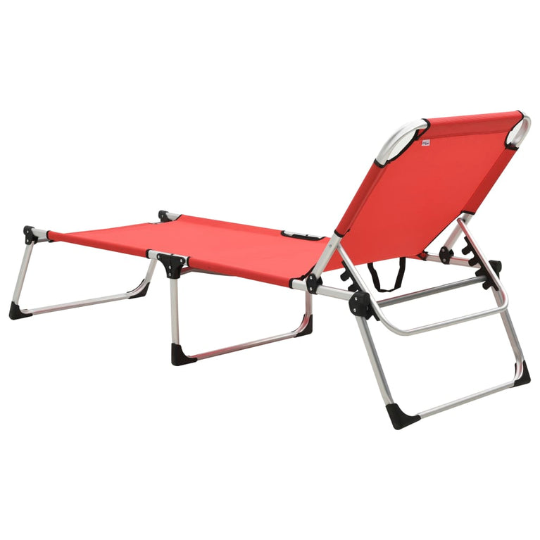 Ligbed extra hoog inklapbaar senior aluminium rood MeubelReus