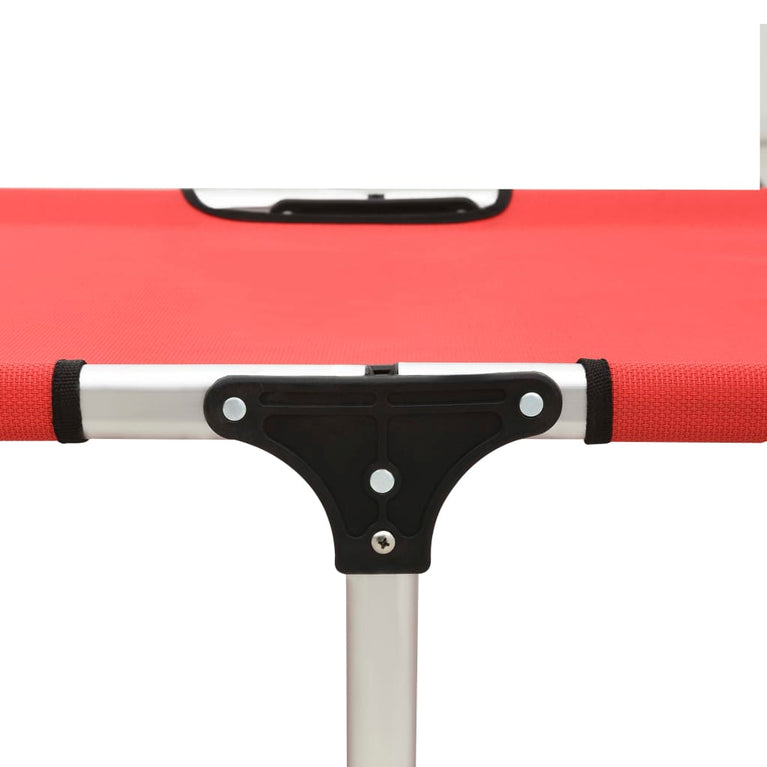 Ligbed extra hoog inklapbaar senior aluminium rood MeubelReus