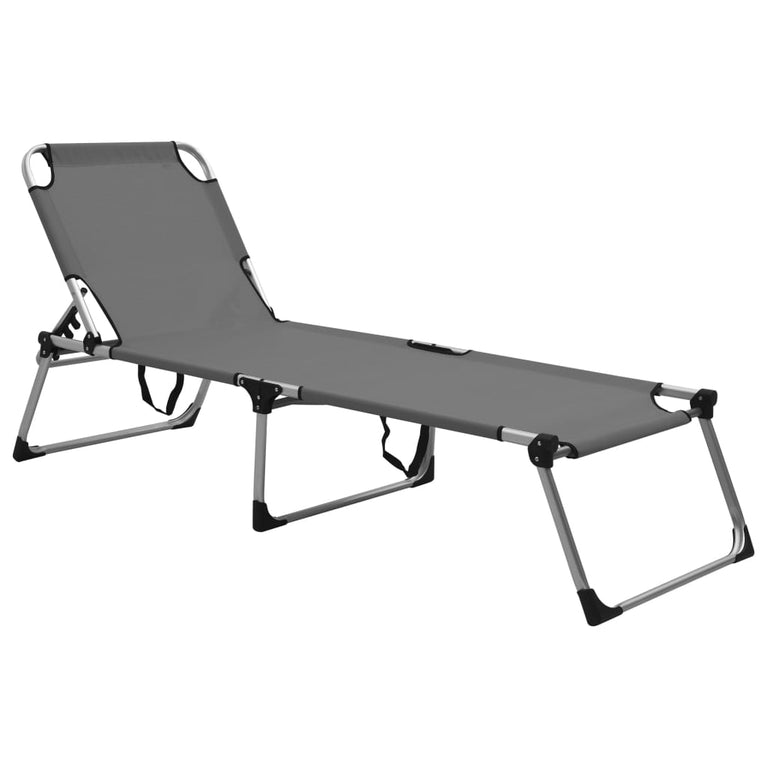 Ligbed extra hoog inklapbaar senior aluminium grijs MeubelReus