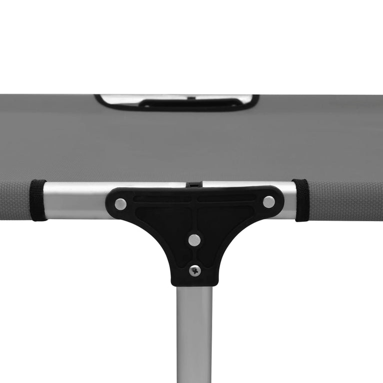 Ligbed extra hoog inklapbaar senior aluminium grijs MeubelReus