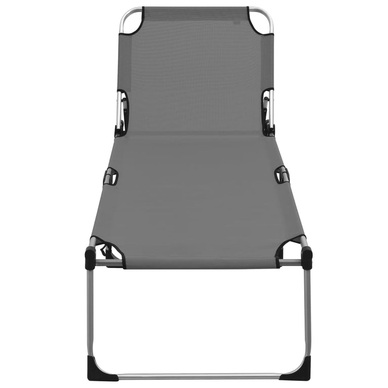 Ligbed extra hoog inklapbaar senior aluminium grijs MeubelReus
