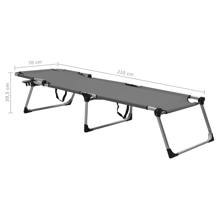 Ligbed extra hoog inklapbaar senior aluminium grijs MeubelReus