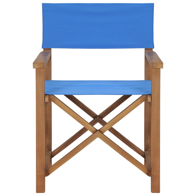 Regisseursstoel massief teakhout blauw MeubelReus