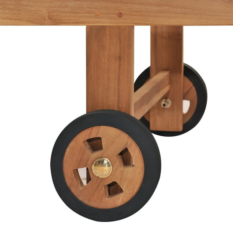 Ligbed met kussen massief teakhout groen MeubelReus