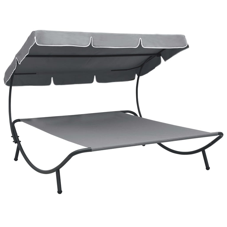 Loungebed met luifel grijs MeubelReus