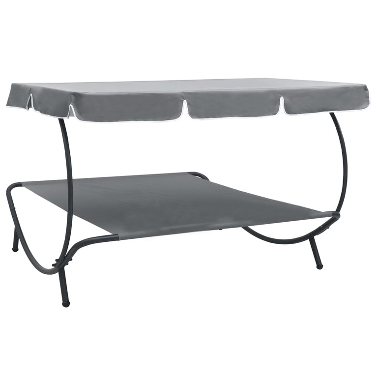 Loungebed met luifel grijs MeubelReus
