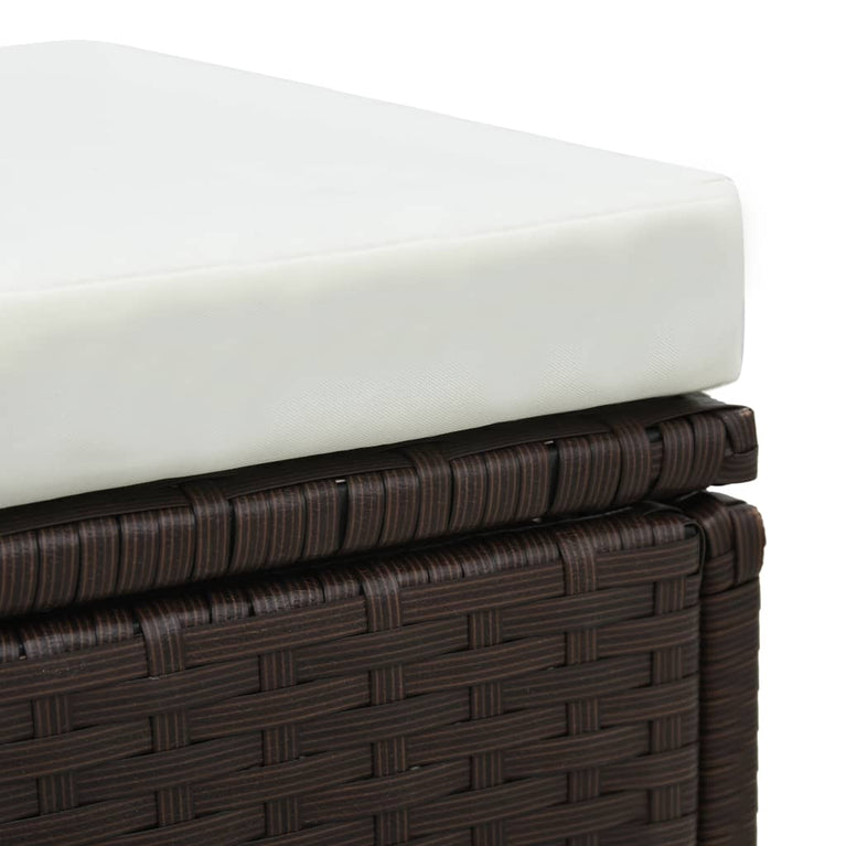3-delige Loungeset met kussens poly rattan bruin MeubelReus