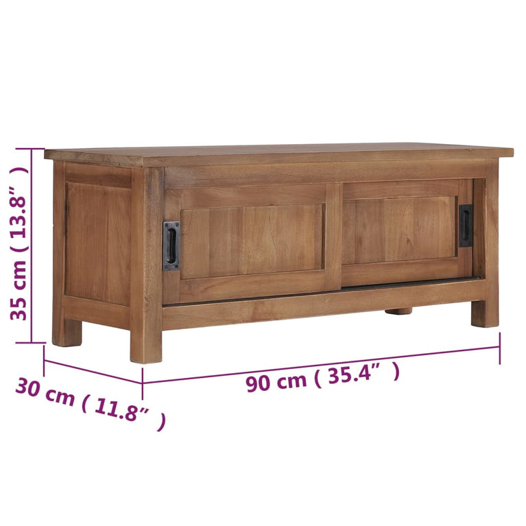 Tv-meubel 90x30x35 cm massief teakhout MeubelReus