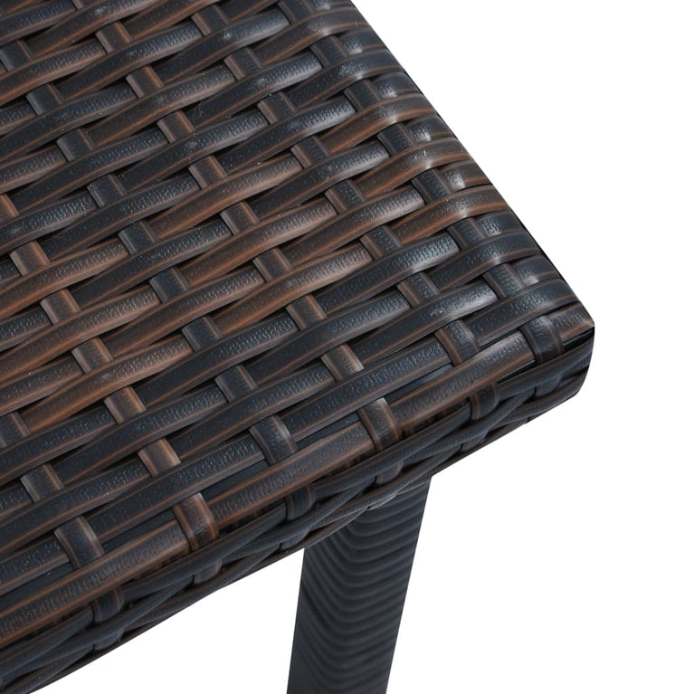 Tuintheetafel 40x40x40 cm poly rattan bruin MeubelReus