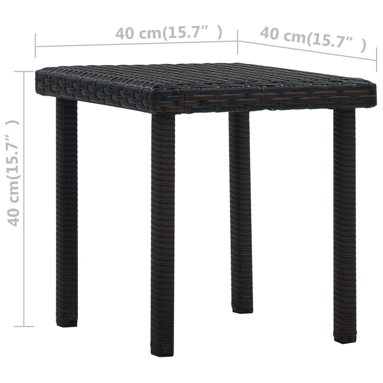 Tuintheetafel 40x40x40 cm poly rattan bruin MeubelReus