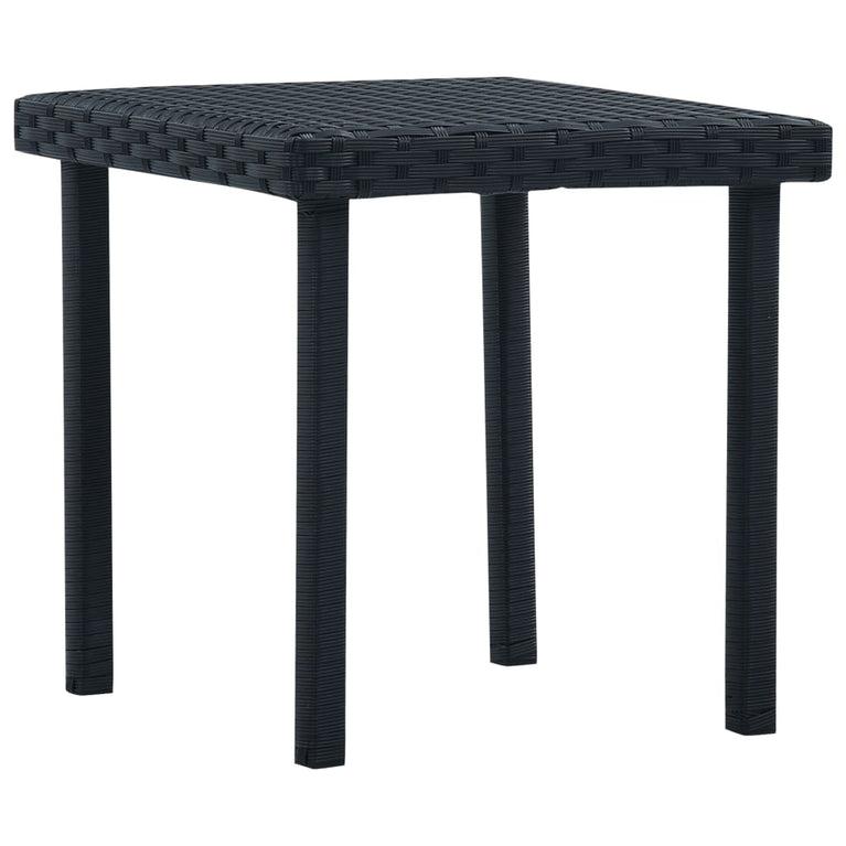Tuintheetafel 40x40x40 cm poly rattan zwart MeubelReus
