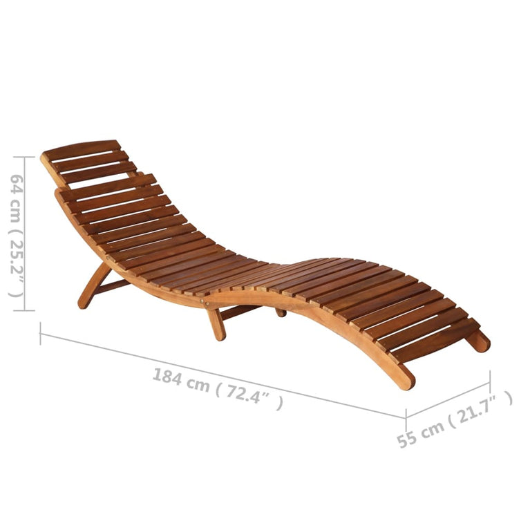 Ligbed met tafel massief acaciahout bruin MeubelReus