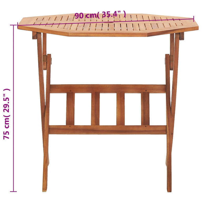 Tuintafel inklapbaar 90x75 cm massief acaciahout MeubelReus