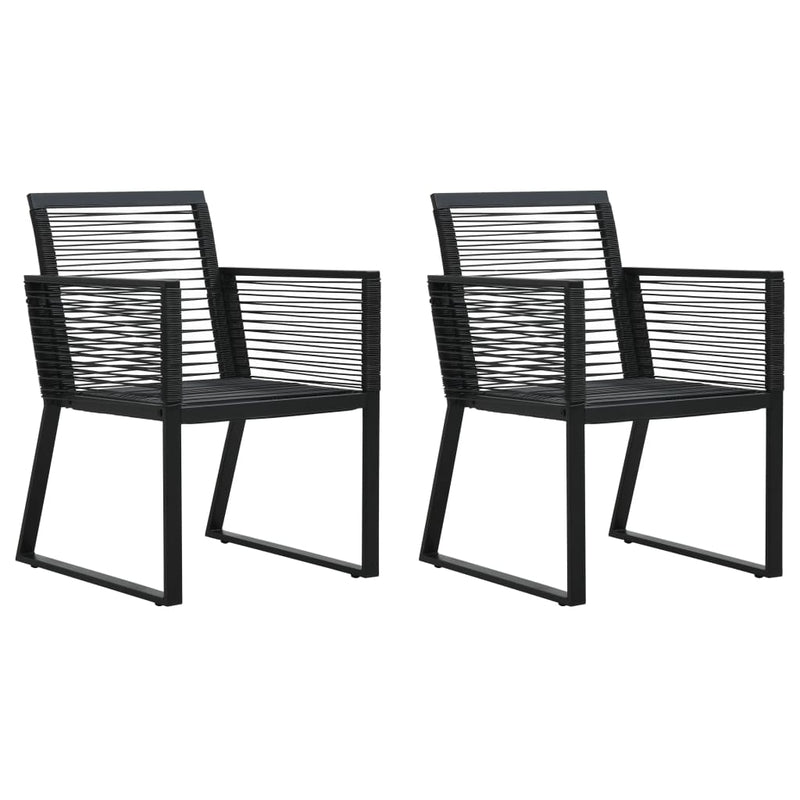 Tuinstoelen 2 st PVC-rattan zwart MeubelReus