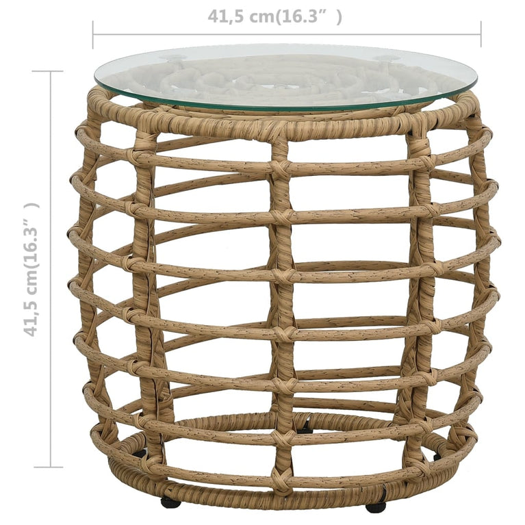 3-delige Bistroset poly rattan eikenkleurig MeubelReus