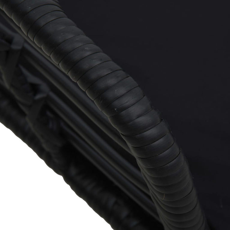 Tuinstoelen 2 st met kussens poly rattan zwart MeubelReus