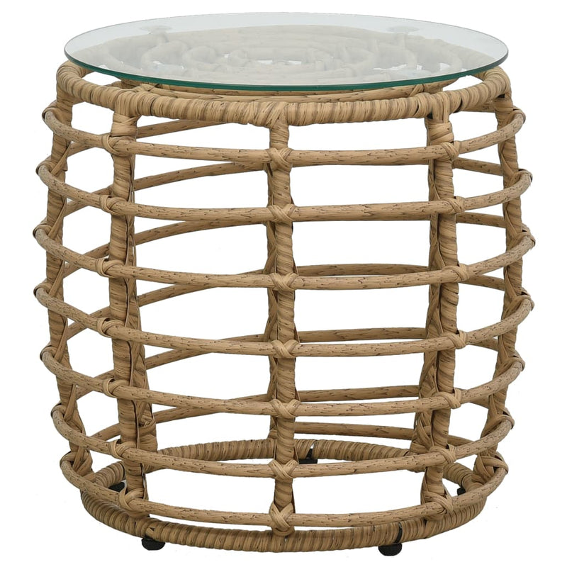 3-delige Bistroset poly rattan eikenkleurig MeubelReus