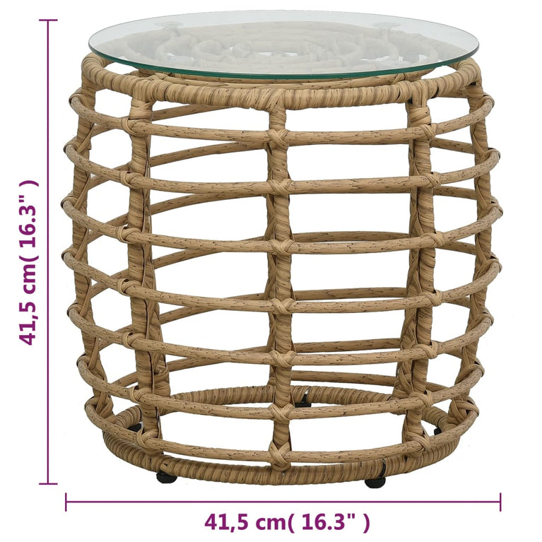 3-delige Bistroset poly rattan eikenkleurig MeubelReus