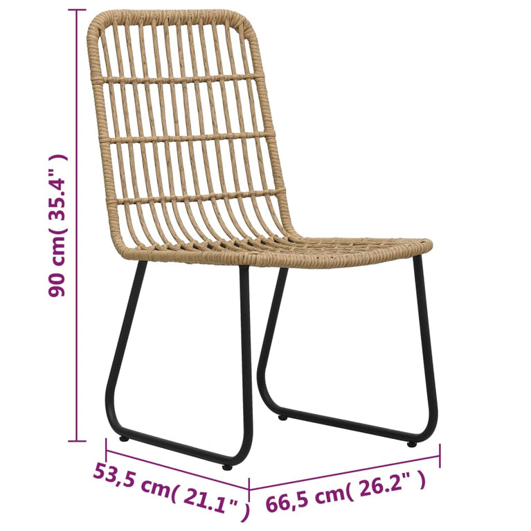 3-delige Bistroset poly rattan eikenkleurig MeubelReus