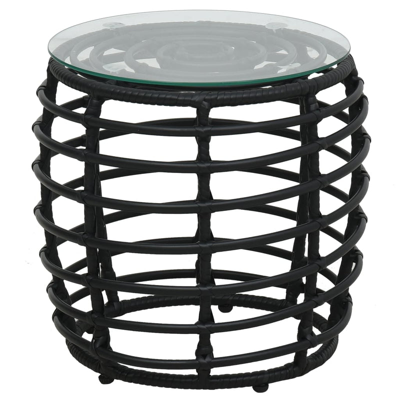 3-delige Bistroset poly rattan zwart MeubelReus