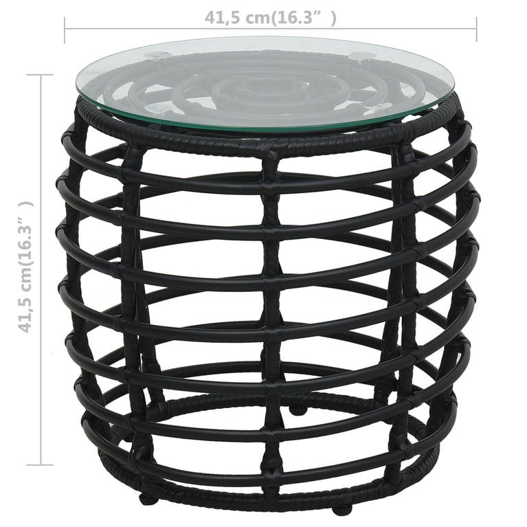 3-delige Bistroset poly rattan zwart MeubelReus