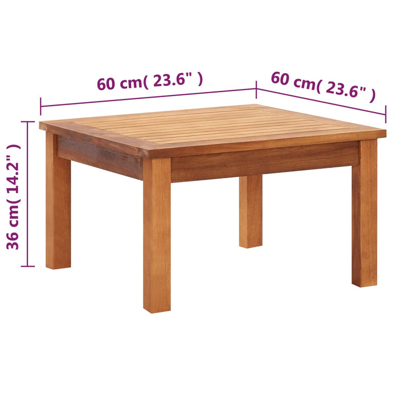 Tuintafel 60x60x36 cm massief acaciahout MeubelReus