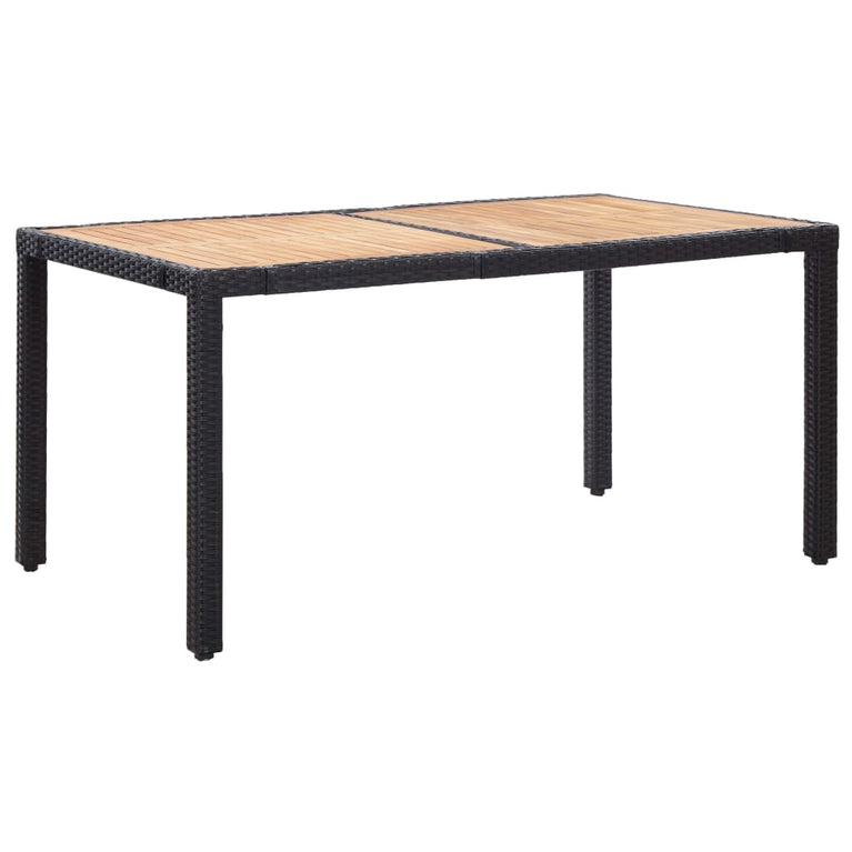 7-delige Tuinset met kussens poly rattan zwart MeubelReus