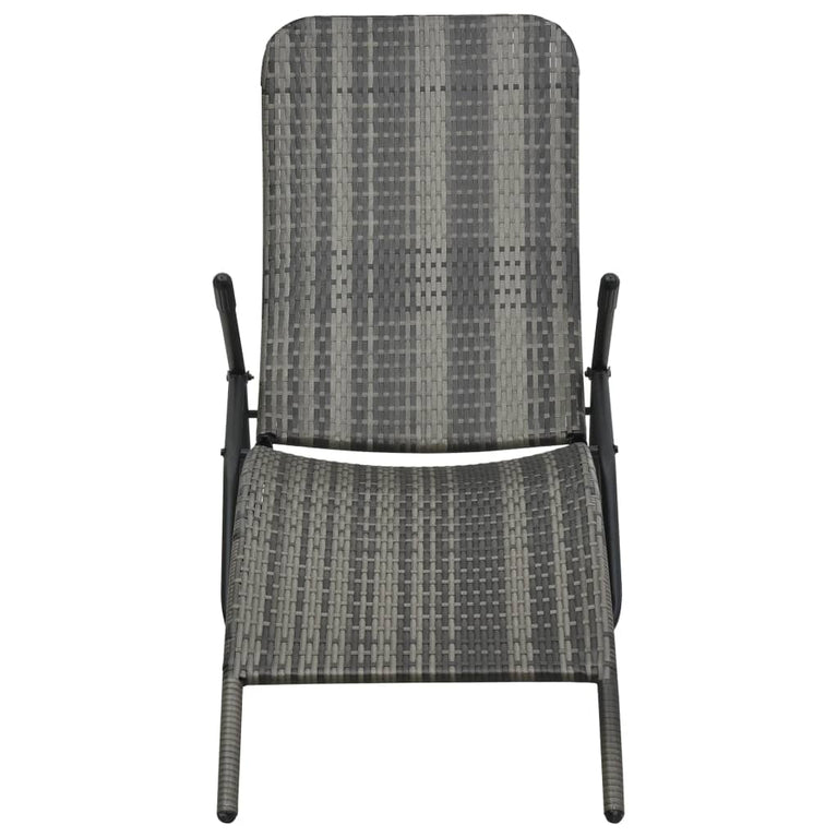 Ligbed inklapbaar poly rattan grijs MeubelReus