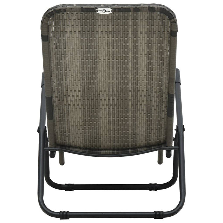 Ligbed inklapbaar poly rattan grijs MeubelReus