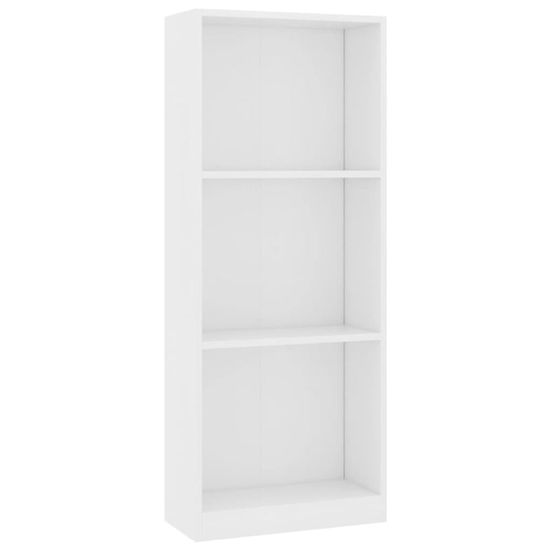 Boekenkast met 3 schappen 40x24x108 cm bewerkt hout wit MeubelReus