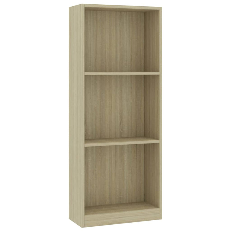 Boekenkast met 3 schappen 40x24x108 cm bewerkt hout sonoma eik MeubelReus