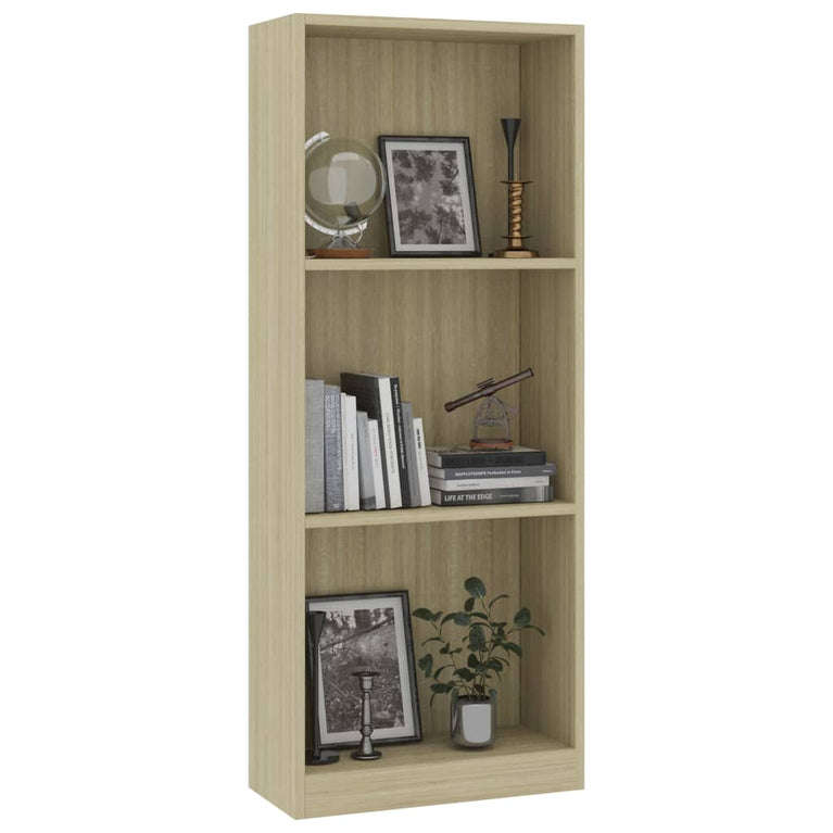 Boekenkast met 3 schappen 40x24x108 cm bewerkt hout sonoma eik MeubelReus
