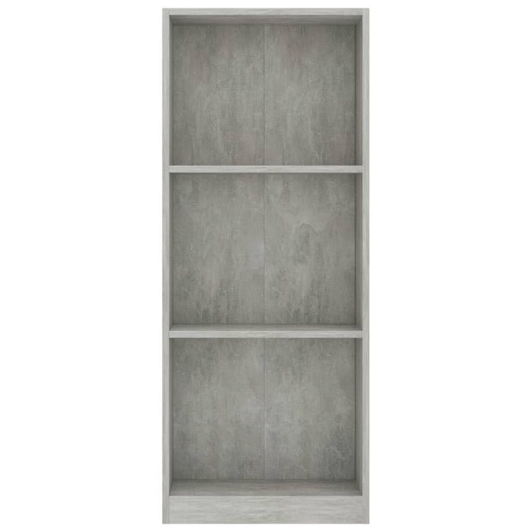 Boekenkast met 3 schappen 40x24x108 cm bewerkt hout betongrijs MeubelReus