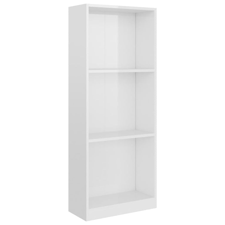 Boekenkast met 3 schappen 40x24x108 cm spaanplaat hoogglans wit MeubelReus